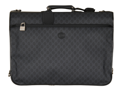 GG Supreme Garment Bag, &pound;750, Handbags, Black, Canvas/Leather, Front view